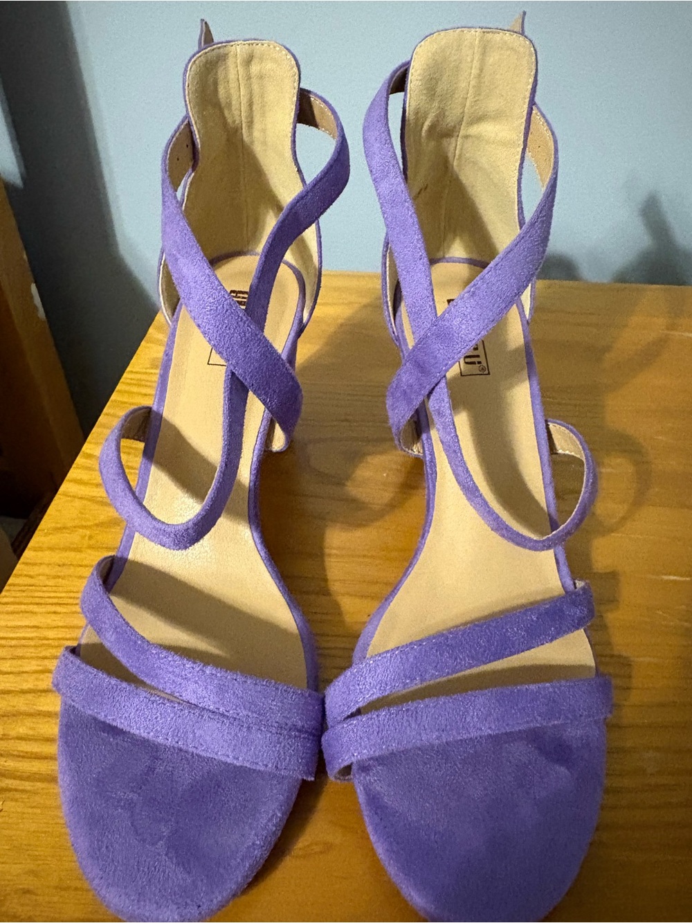 Lilac Suede Strappy High Heel Sandals